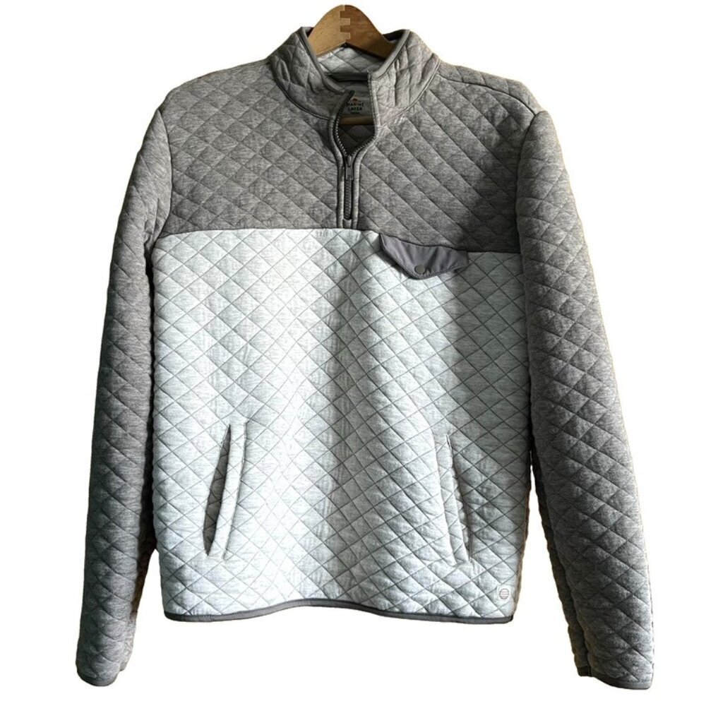 Marine Layer Oatmeal Colorblock Heavyweight Corbet Pullover Size Medium - Picture 2 of 11